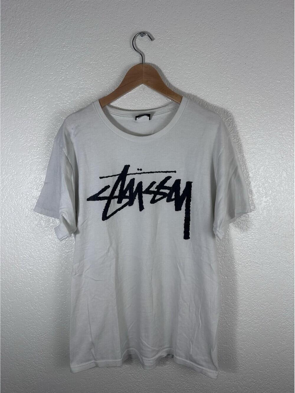 Stussy Logo T-Shirt White Short Sleeve Men’s Size Medium